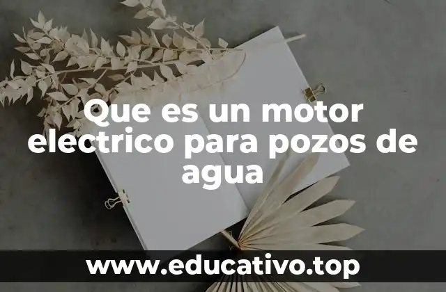 Que es un motor electrico para pozos de agua