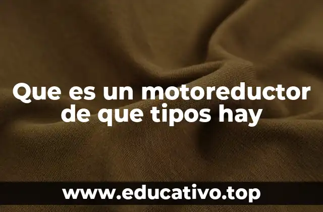 Que es un motoreductor de que tipos hay