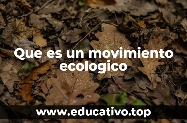 Que es un movimiento ecologico