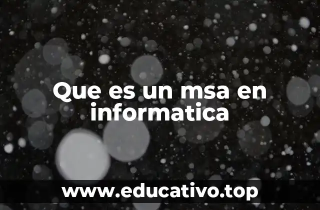 Que es un msa en informatica