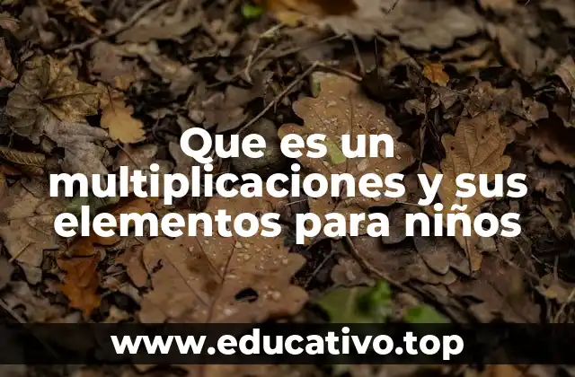 Que es un multiplicaciones y sus elementos para niños