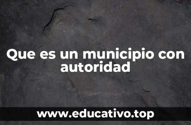 Que es un municipio con autoridad