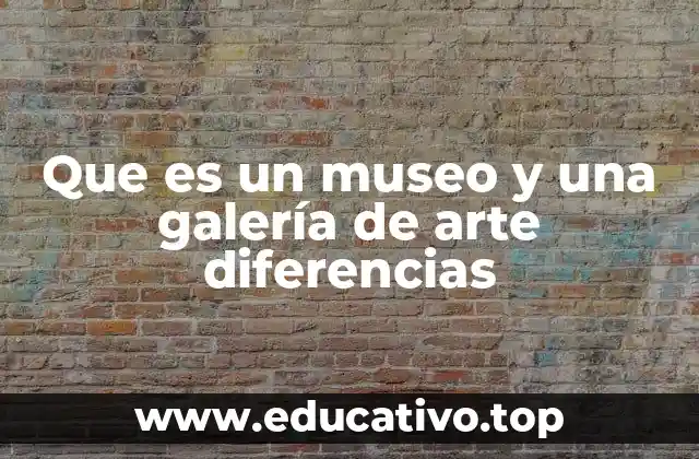 Que es un museo y una galería de arte diferencias