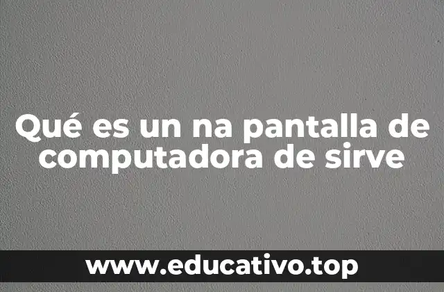 Qué es un na pantalla de computadora de sirve