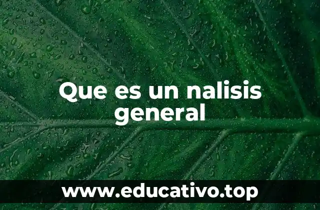 Que es un nalisis general