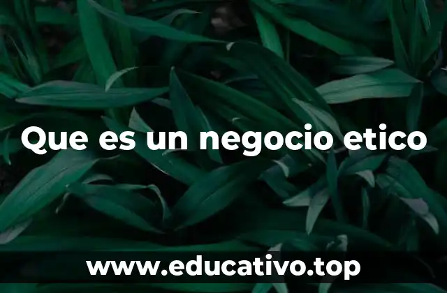 Que es un negocio etico