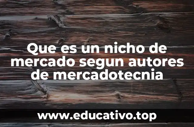 Que es un nicho de mercado segun autores de mercadotecnia
