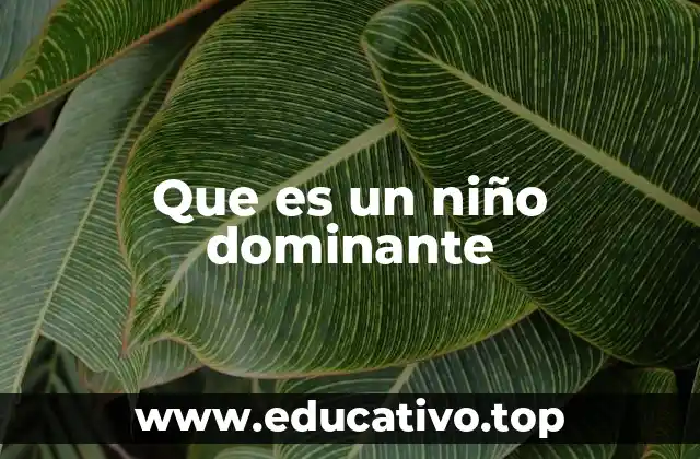 Que es un niño dominante