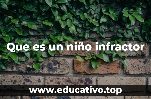 Que es un niño infractor