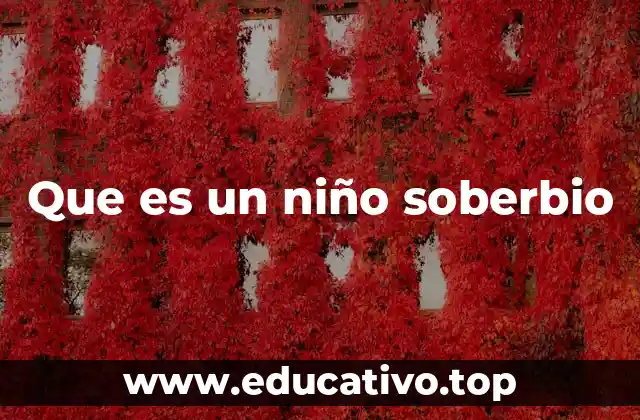 Que es un niño soberbio