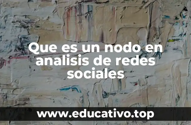 Que es un nodo en analisis de redes sociales