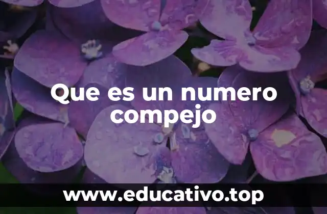 Que es un numero compejo