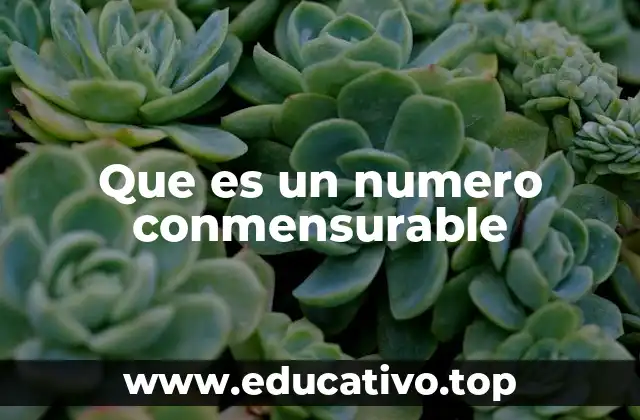Que es un numero conmensurable