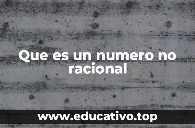 Que es un numero no racional