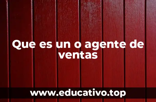Que es un o agente de ventas