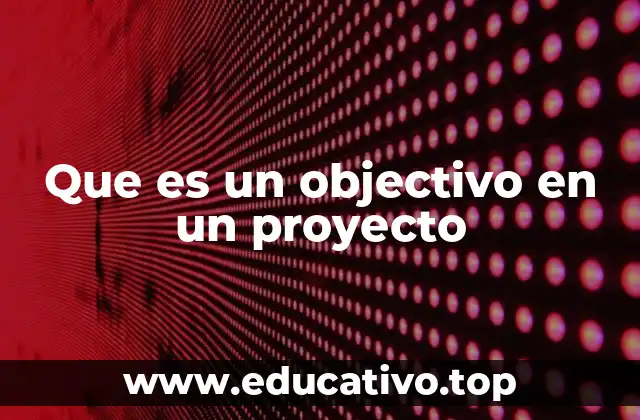 Que es un objectivo en un proyecto