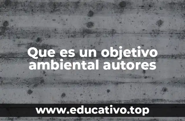 Que es un objetivo ambiental autores