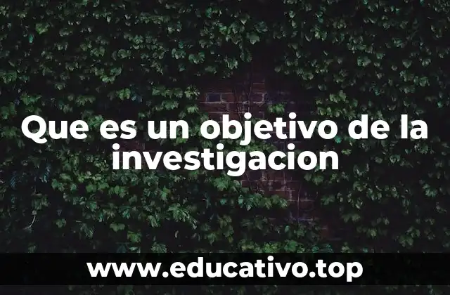 El rol del objetivo en la estructura de una investigación