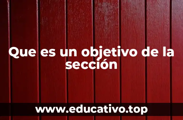 Que es un objetivo de la sección