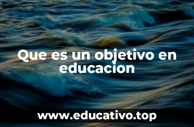 Que es un objetivo en educacion