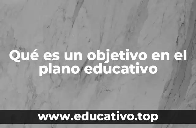 Qué es un objetivo en el plano educativo