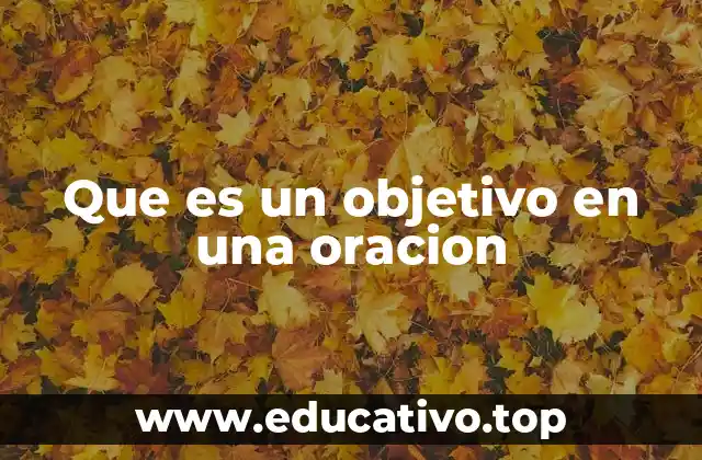 Que es un objetivo en una oracion