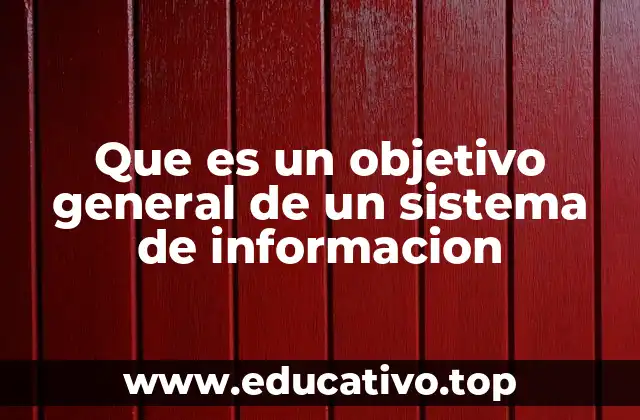 Que es un objetivo general de un sistema de informacion