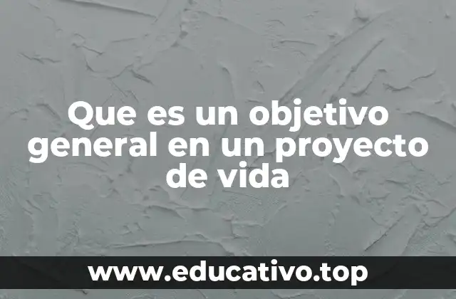 Que es un objetivo general en un proyecto de vida
