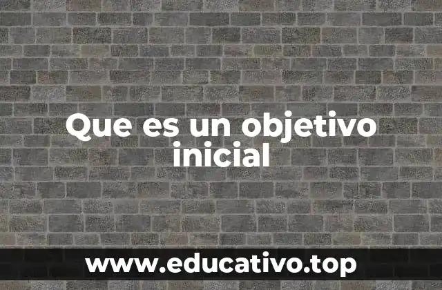 Que es un objetivo inicial