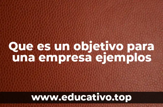 Que es un objetivo para una empresa ejemplos