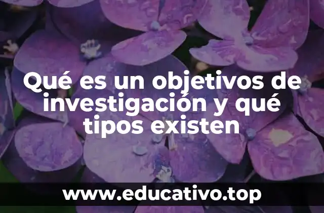 Qué es un objetivos de investigación y qué tipos existen