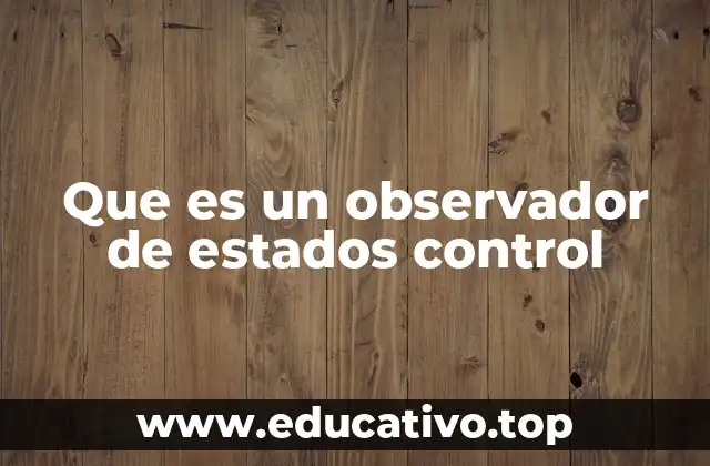 Que es un observador de estados control