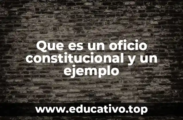Que es un oficio constitucional y un ejemplo
