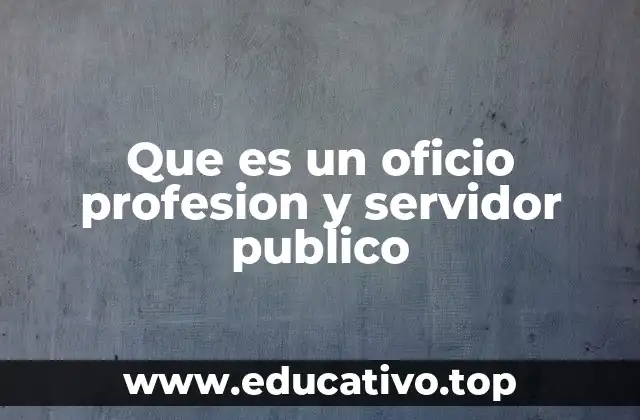 Que es un oficio profesion y servidor publico