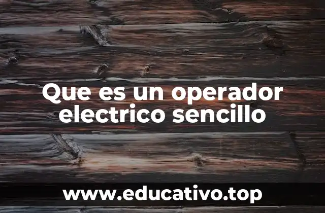 Que es un operador electrico sencillo