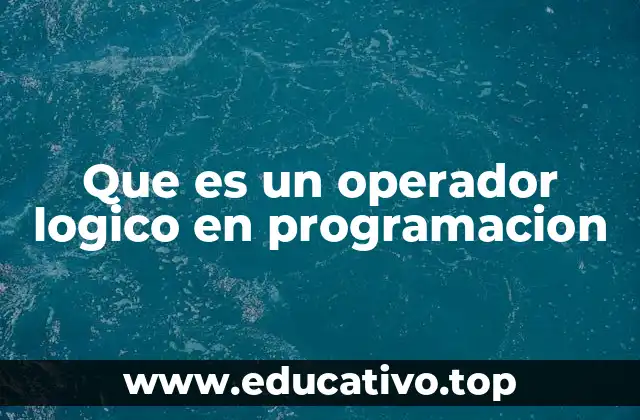 Que es un operador logico en programacion