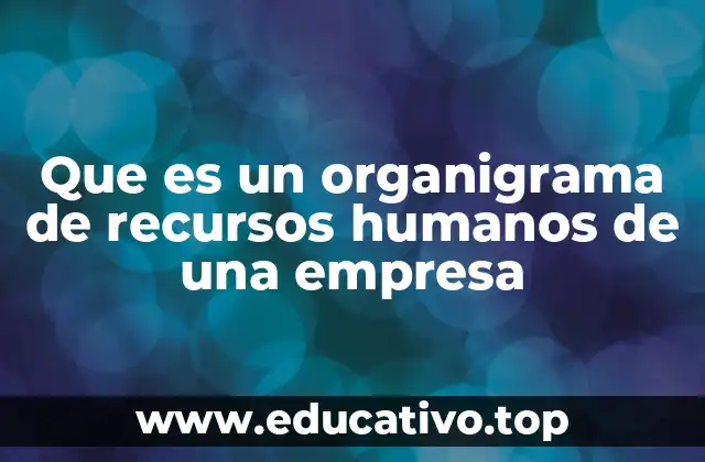 Que es un organigrama de recursos humanos de una empresa
