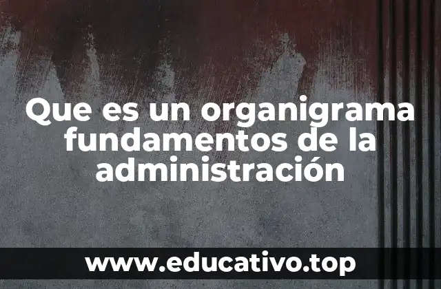Que es un organigrama fundamentos de la administración