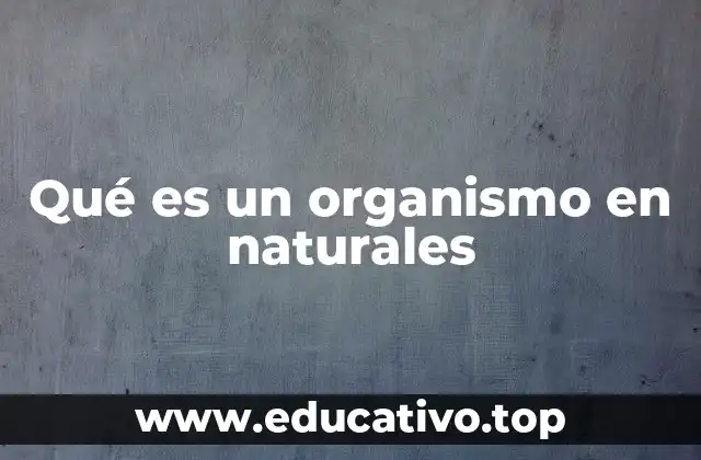 Qué es un organismo en naturales