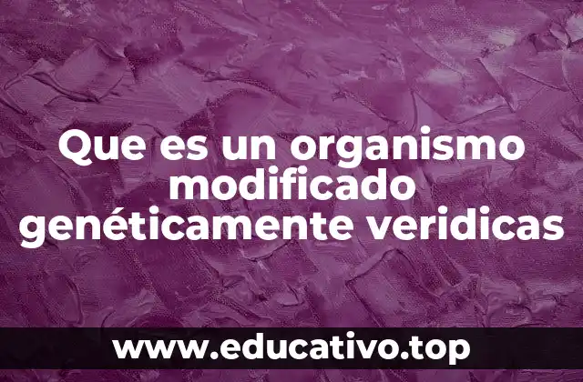 Que es un organismo modificado genéticamente veridicas