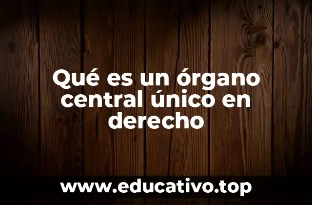Qué es un órgano central único en derecho