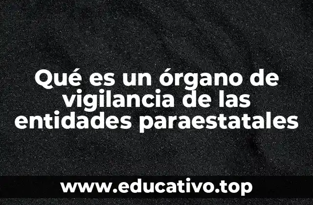 Qué es un órgano de vigilancia de las entidades paraestatales