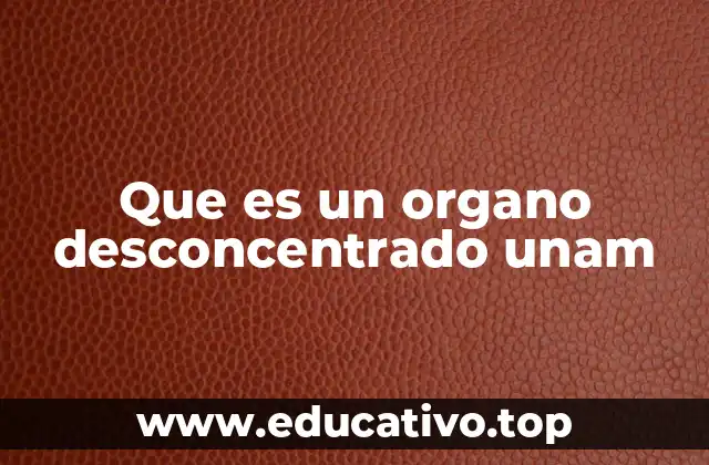 Que es un organo desconcentrado unam