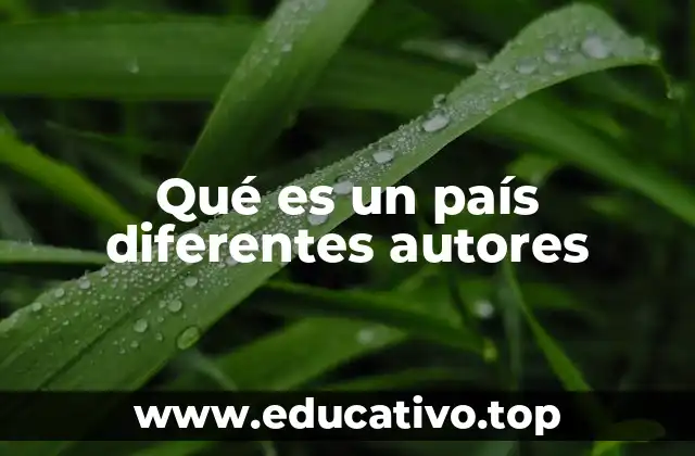 Qué es un país diferentes autores