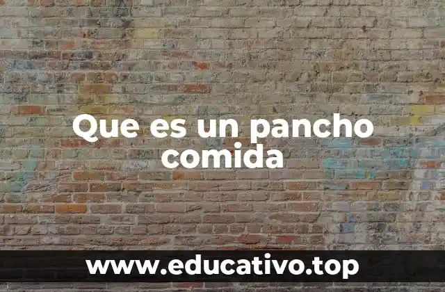 Que es un pancho comida