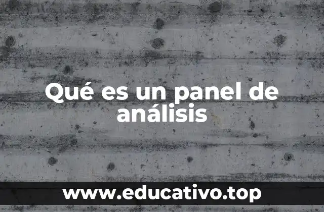 Qué es un panel de análisis