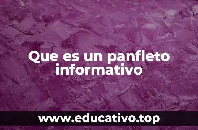 Que es un panfleto informativo