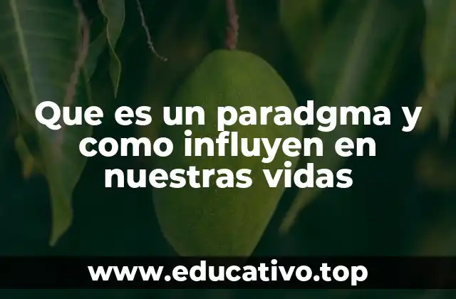 Que es un paradgma y como influyen en nuestras vidas
