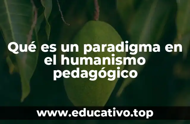 Qué es un paradigma en el humanismo pedagógico