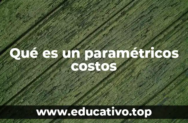 Qué es un paramétricos costos